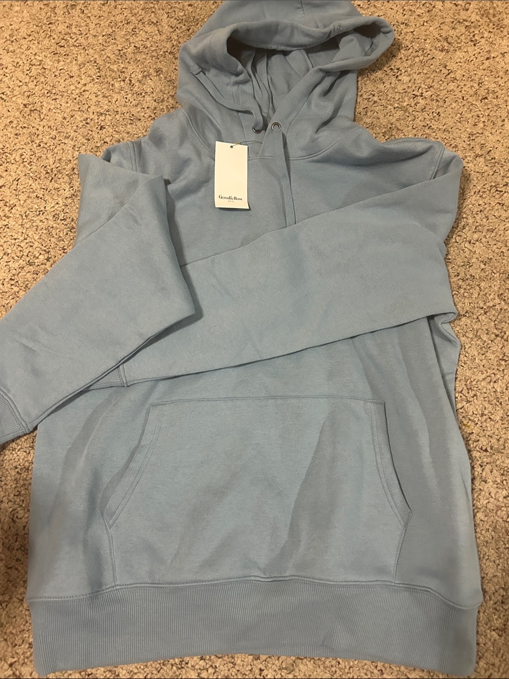 Men's Light Blue,ultra soft fleece Hooded Sweatshirt with pockets